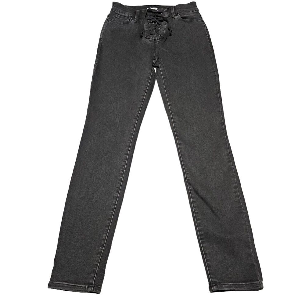Pacsun Jeans Sz 24 Power Super Stretch High Rise Jegging Lace Up Front Black‎